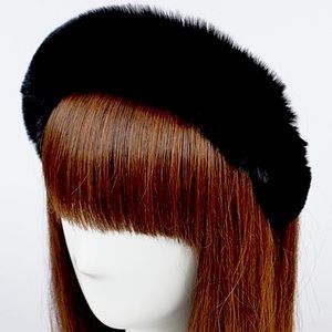 Black fur headband